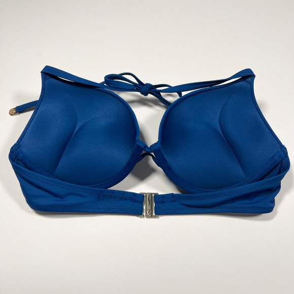 Victoria Secret 34C Bombshell Push Up Bikini Top Shine Add 2 Cups Sapphire Blue - Picture 6 of 10